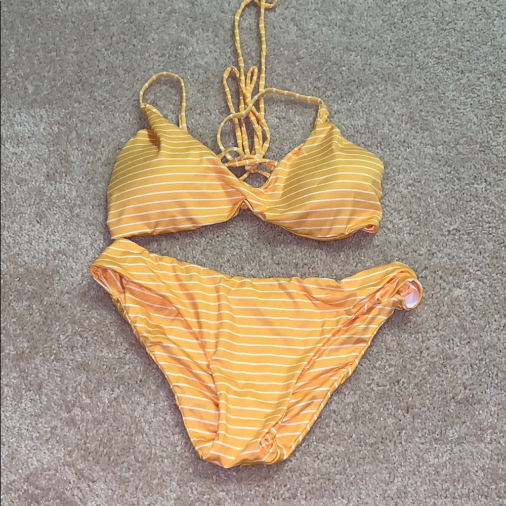 Striped yellow bikini!